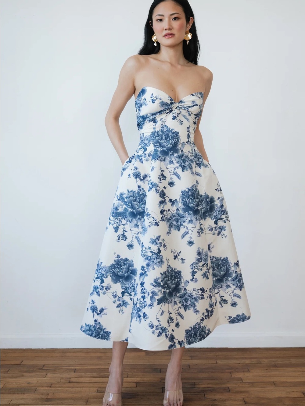 Jenny Yoo Amelia Floral Midi Dress